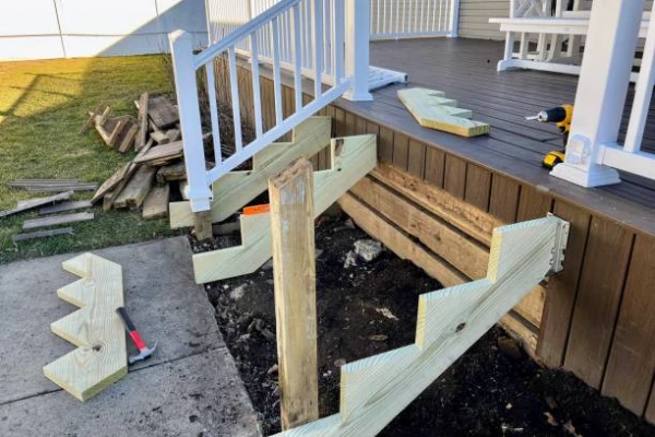 Outdoor Wooden Stairs Repair